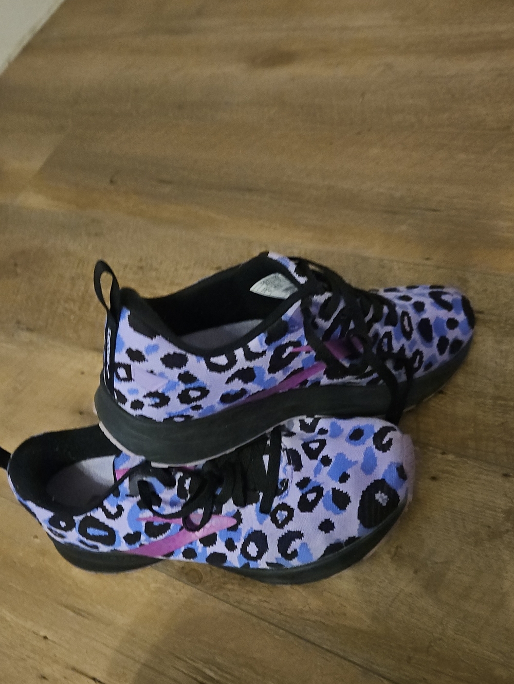 Brooks Purple Leopard Print Athletic Shoes with Black Soles